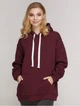 Худі Solo спортивне на флісі видовжене One Size Бордовий Wm1554 - зображення 1