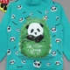 Утепленный свитшот "Панда" Lily kids для девочки 110 см Бирюзовый 15717 - изображение 3