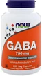 GABA для релаксації та сну Now Foods 750 мг 200 капсул (733739001290) - зображення 1