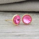 Сережки Xuping з кристалами Swarovski 83015 розмір 7х7 мм колір рожевий позолота 18К - зображення 2