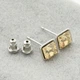 Сережки Xuping з кристалами Swarovski 21402 розмір 7х7 мм колір димчастий топаз позолота Біле Золото - зображення 5