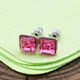 Сережки Xuping з кристалами Swarovski 21402 розмір 7х7 мм колір рожевий позолота Біле Золото - зображення 2