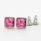 Сережки Xuping з кристалами Swarovski 21402 розмір 7х7 мм колір рожевий позолота Біле Золото - зображення 4