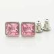 Серьги Xuping с кристаллами Swarovski 21402 размер 7х7 мм цвет светло-розовый позолота Белое Золото - изображение 4