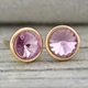 Сережки Xuping з кристалами Swarovski 83015 розмір 7х7 мм колір світло-рожевий позолота 18К - зображення 2