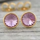 Сережки Xuping з кристалами Swarovski 83015 розмір 7х7 мм колір світло-рожевий позолота 18К - зображення 3