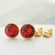 Сережки Xuping з кристалами Swarovski 2140018КV1 розмір 10х10 мм колір червоний позолота 18К - зображення 1