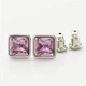 Сережки Xuping з кристалами Swarovski 21402 розмір 7х7 мм колір світлий аметистовий позолота Біле Золото - зображення 2