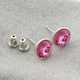 Сережки Xuping з кристалами Swarovski 83081 розмір 10х10 мм колір рожевий позолота Біле Золото - зображення 2