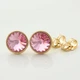 Сережки Xuping з кристалами Swarovski 21399 розмір 10х10 мм колір рожевий позолота 18К - зображення 2