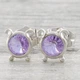 Сережки Xuping з кристалами Swarovski 83142 розмір 7х7 мм колір ліловий позолота Біле Золото - зображення 1