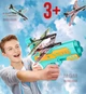 Детский пистолет для запуска летающих самолётов AIR BATTLE Игрушка - оружие для стрельбы самолётами Для детей К999 Бирюзовый с оранжевым - изображение 1