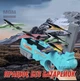 Детский пистолет для запуска летающих самолётов AIR BATTLE Игрушка - оружие для стрельбы самолётами Для детей К999 Бирюзовый с оранжевым - изображение 3