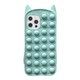 Чохол силіконовий для iPhone 12 / 12 Pro бірюзовий кіт з функцією антистрес Pop it Без бренду - зображення 1