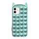 Чохол силіконовий для iPhone 12 / 12 Pro бірюзовий кіт з функцією антистрес Pop it Без бренду - зображення 2