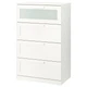 Комод с 4 ящиками IKEA BRIMNES белый матовое стекло (903.920.46) - изображение 1