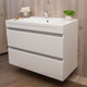 Тумба Fancy Marble Borneo подвесная белая с умывальником Lucia 100 см - зображення 1
