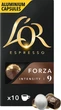 Кофе молотый в алюминиевых капсулах L'OR Espresso Forza 10 шт совместимы с Nespresso 100% Арабика (8711000357934) - изображение 1