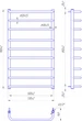 Полотенцесушитель водяной MARIO Стандарт 900x530/500 (1.1.0209.01.P) - изображение 2