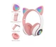 Бездротові навушники з котячими вушками Bluetooth Cat Ear VZV-23M з мікрофоном, AUX, LED підсвічування (Рожеві) Pink - зображення 3