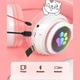 Беспроводные детские MP3 Наушники Кошачьи ушки с подсветкой с MicroSD с FM-Радио Cat Ear STN-28 Розовые - изображение 5