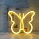 Настінний декоративний неоновий світильник-нічник Butterfly Neon Decoration Lamp Метелик (23х20 см) - Жовтий - зображення 2