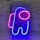Настенный декоративный неоновый светильник - ночник Among Us Neon Decoration Lamp Астронавт (26х18 см, амонг ас) - Синий/Розовый - изображение 2