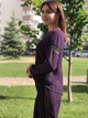 Женский костюм с костюмной ткани Poliit 7144 фиолетовый 40 - изображение 7