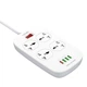 Подовжувач мережевий Ldnio SE3604, 6USB, 3 розетки, 1.6 м, чорний - изображение 3