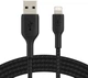 Кабель Belkin USB-A - Lightning, BRAIDED, 1m, black (CAA002BT1MBK) - зображення 1