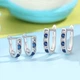 Серьги из серебра 925 пробы с кристаллами циркония "Elizabeth Blue" (big size) - изображение 3