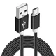 Кабель Lapu micro USB Андроид Шнур для Зарядки 1,5 метра нейлон Black - изображение 1