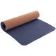Килимок для фітнесу та йоги пробковий каучуковий Zelart Fit 2433 2x-шаровий 6мм Brown-Deep Blue - зображення 1