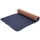 Килимок для фітнесу та йоги пробковий каучуковий Zelart Fit 2433 2x-шаровий 6мм Brown-Deep Blue - зображення 2