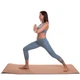 Килимок для фітнесу та йоги пробковий каучуковий Zelart Fit 2433 2x-шаровий 6мм Brown-Deep Blue - зображення 5