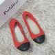 Балетки из натуральной кожи на плоской подошве красные 36 , Т2161к , Fashion - изображение 5