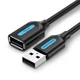 Кабель-подовжувач Vention USB 2.0 AM-AF 480 Мбіт/с 1 м Чорний (CBIBF) - зображення 1
