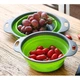 Дуршлаг силиконовый складной 2 шт в комплекте (большой + маленький) Collapsible filter baskets Зеленый - изображение 2