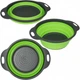 Дуршлаг силиконовый складной 2 шт в комплекте (большой + маленький) Collapsible filter baskets Зеленый - изображение 3