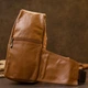Сумка слинг через плечо мужская из натуральная кожи Vintage leather-20404 Рыжяя - изображение 9