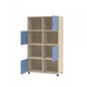 Шкаф KidsBunkBed Ш08 дуб молочный терра голубая 1550 x890 x 430 мм - изображение 3