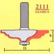 Фреза ГЛОБУС 2111 кромочная калёвочная d8 D40 h12 R3 - изображение 2
