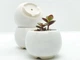 Керамический горшок для растений Mini Plant размер XS 5,2х5,1см Круглый Белый - изображение 4