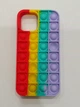 Cиликоновый чехол-антистресс Pop it для iPhone 12 разноцветный с красным (А0016К) - изображение 1