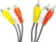 Аудиокабель PowerPlant 3xRCA (M) - 3xRCA (F) 1 м Черный (CA912049) - изображение 2