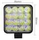 LED фара квадратная 48W 16 диодов 12-24V 6000K (8.5*8.5*1.5см) на легковой авто, грузовой, трактор Светодиодная лэд фара. - изображение 6