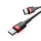 Кабель Baseus Cafule 3A PD 2.0 60W, Quick Charge 2.0, USB Type-C на USB Type-C, 0,5м, Черно-Красный (1908214202) - изображение 1