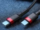 Кабель Baseus Cafule 3A PD 2.0 60W, Quick Charge 2.0, USB Type-C на USB Type-C, 0,5м, Черно-Красный (1908214202) - изображение 2