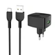 СЗУ 1USB Hoco C70A QC 3.0 Black + USB Cable Type-C (3A) - изображение 1