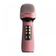 Беспроводной караоке микрофон для дуэта Wster WS898, USB, microSD, AUX, FM, Bluetooth, TWS, розовый - изображение 4